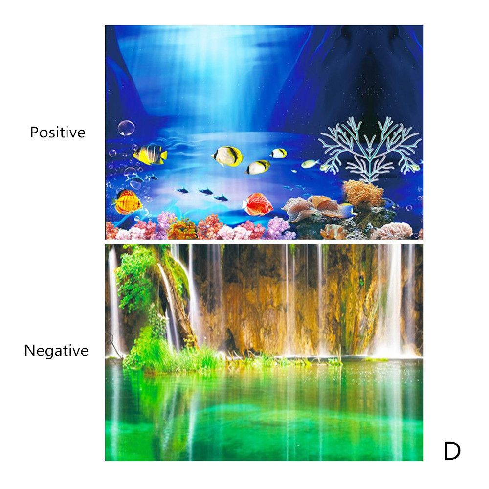 Background for aquarium decoration fish tank Plants for aquarium Double-sided HD Fish Tank Landscape Sticker Wall Lanscaping