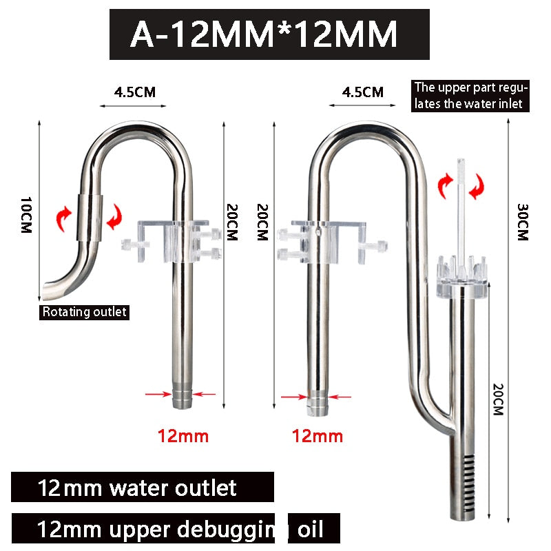 Aquarium Filter Stainless Steel External Filter Accessories Inlet and Outlet Water Remove Oil Film Lily Tube Aquarium filter