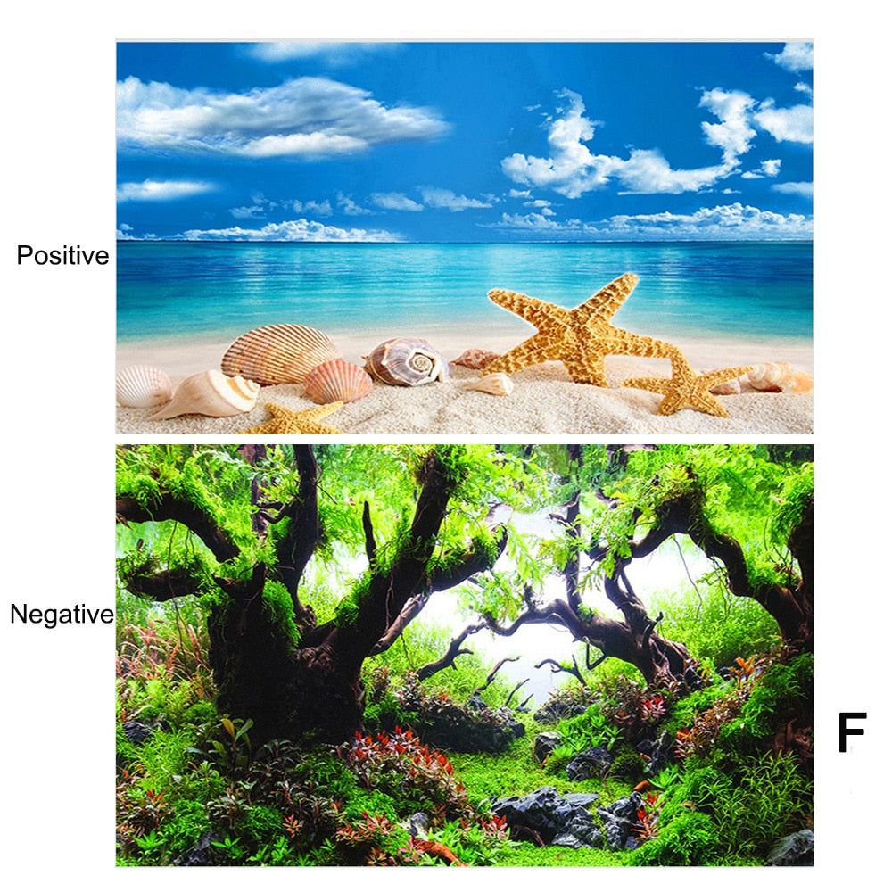 Background for aquarium decoration fish tank Plants for aquarium Double-sided HD Fish Tank Landscape Sticker Wall Lanscaping