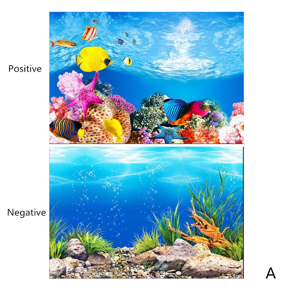 Background for aquarium decoration fish tank Plants for aquarium Double-sided HD Fish Tank Landscape Sticker Wall Lanscaping