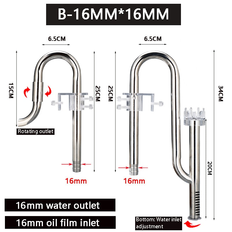 Aquarium Filter Stainless Steel External Filter Accessories Inlet and Outlet Water Remove Oil Film Lily Tube Aquarium filter