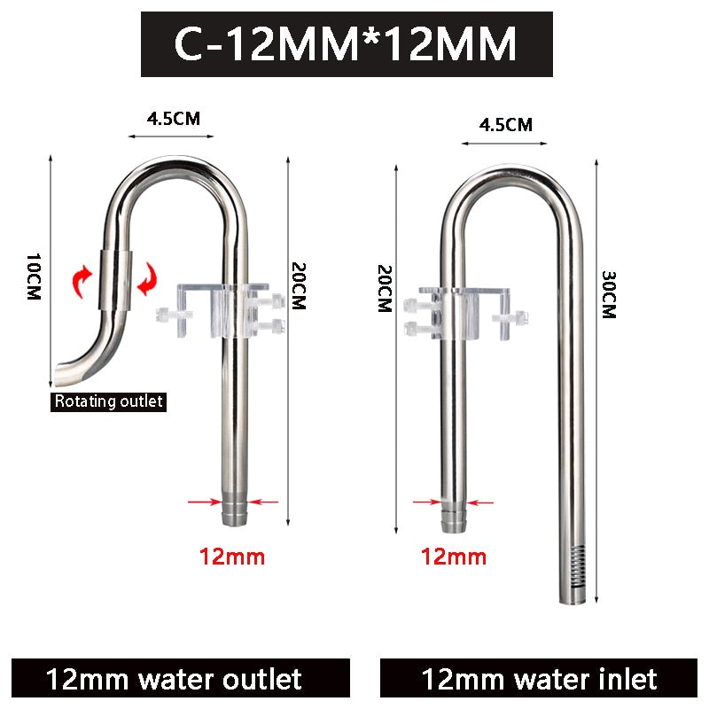 Aquarium Filter Stainless Steel External Filter Accessories Inlet and Outlet Water Remove Oil Film Lily Tube Aquarium filter