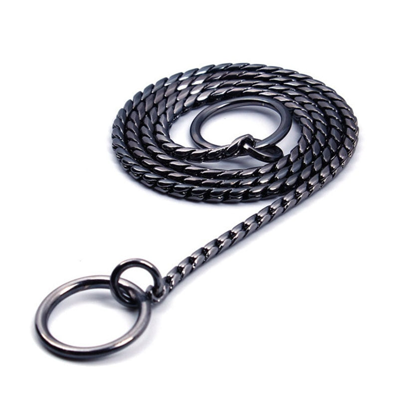 Dog Collar Snake Chain Metal Choke P Slip Chains Collars for Small Medium Large Dogs Pet Training Supplies