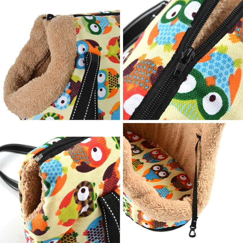 Fashion Pet Carrier For Small Dogs Cats Warm Fleece