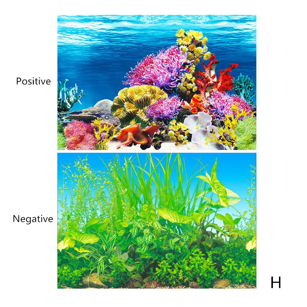 Background for aquarium decoration fish tank Plants for aquarium Double-sided HD Fish Tank Landscape Sticker Wall Lanscaping