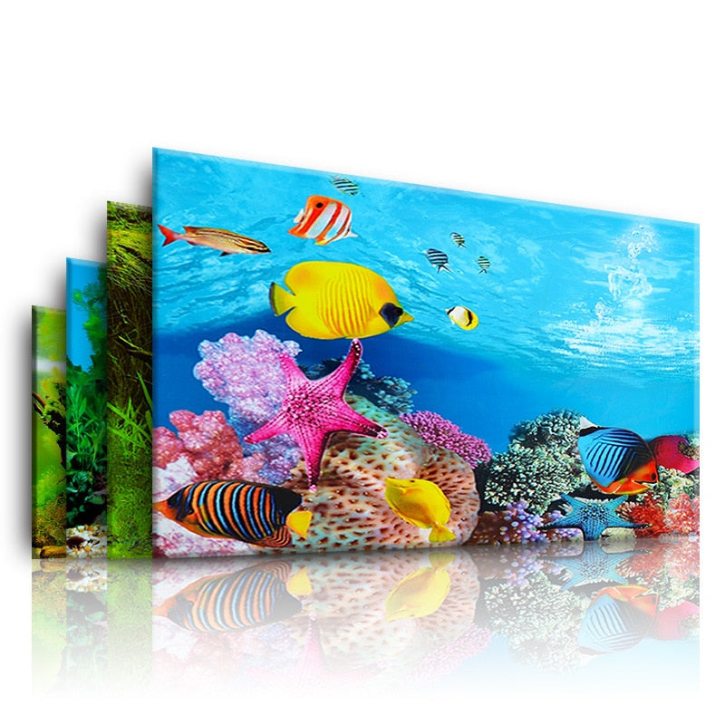 Background for aquarium decoration fish tank Plants for aquarium Double-sided HD Fish Tank Landscape Sticker Wall Lanscaping