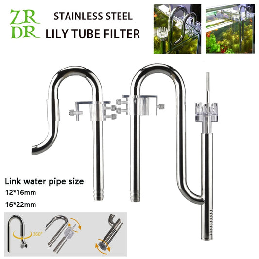 Aquarium Filter Stainless Steel External Filter Accessories Inlet and Outlet Water Remove Oil Film Lily Tube Aquarium filter