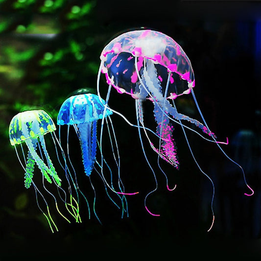 5 Colors Artificial Aquarium Jellyfish Ornament Decor Glowing Effect Fish Tank Decoration Aquatic Pet Supplies Home Accessories