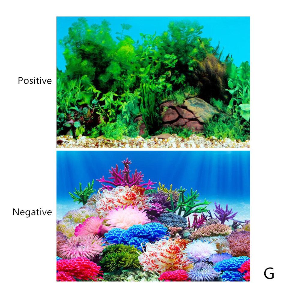 Background for aquarium decoration fish tank Plants for aquarium Double-sided HD Fish Tank Landscape Sticker Wall Lanscaping