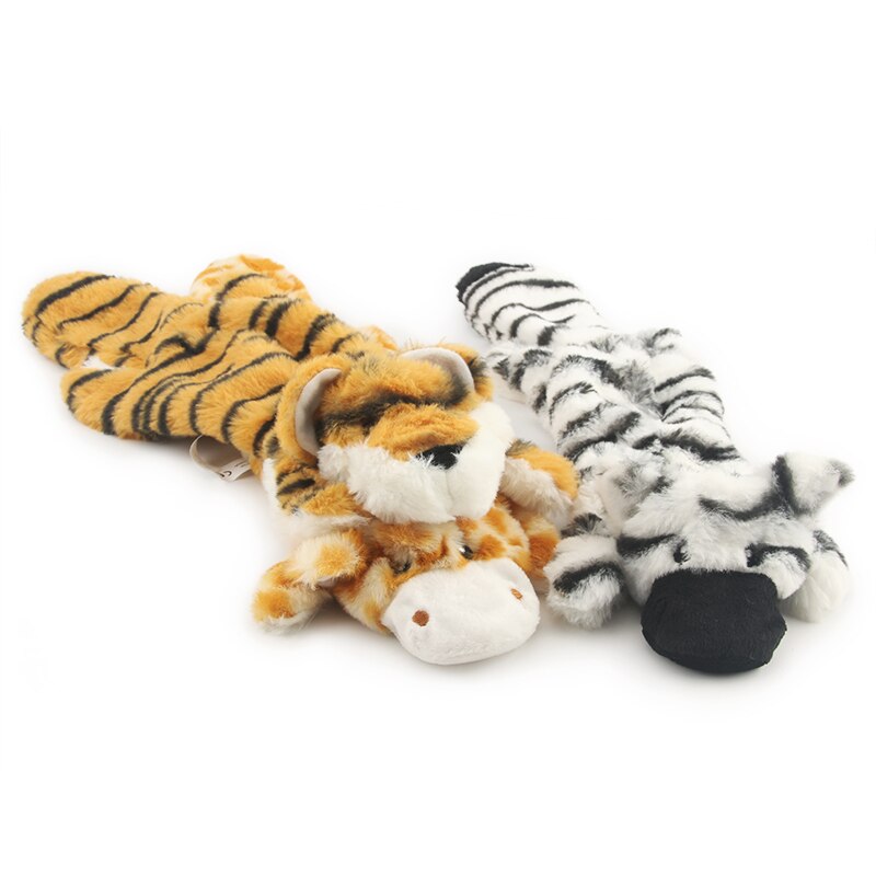 Soft Plush Animal Pet Toy Cute Plush Zebra Squeaky Toys Tiger Sound Dog Toy