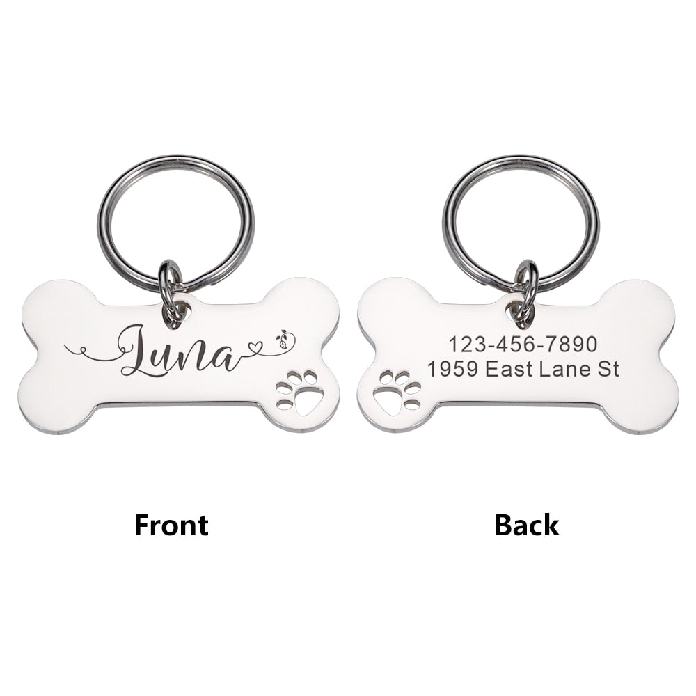 Personalized Pet  Dog Tags Shiny Steel Free Engraving Nameplate Pet Accessoires