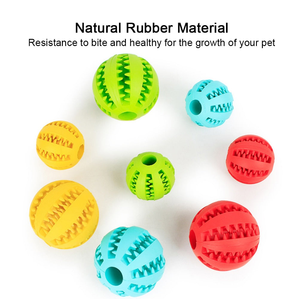 Pet Dog Toy Interactive Rubber Balls Chewing Tooth Cleaning Indestructible Dog Food Ball