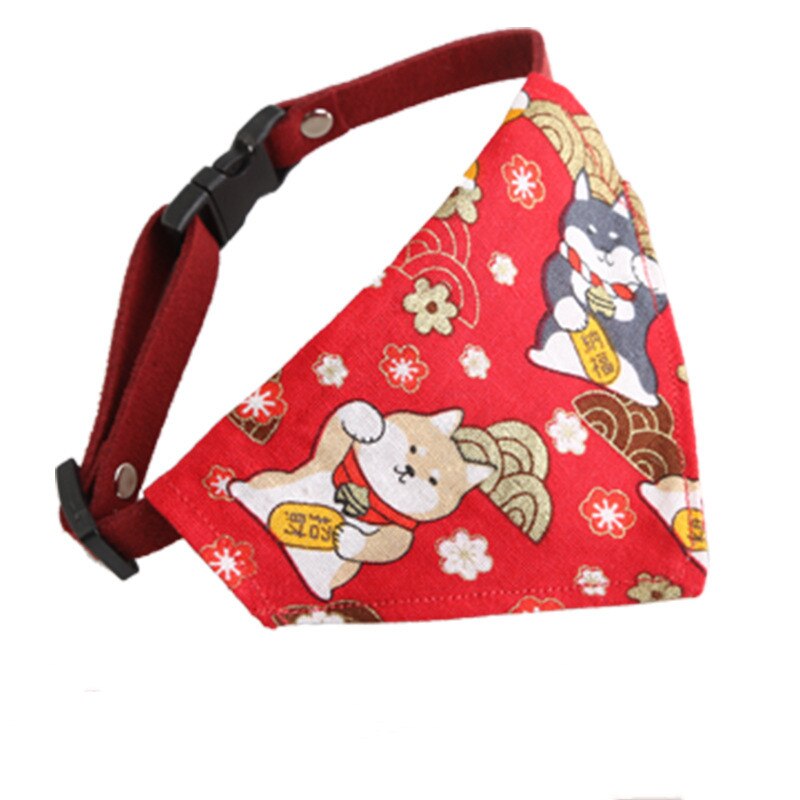 1PC Cat Saliva Towel Japanese  and Wind Triangle Towel Cat Collar Small Dog Cat Jewelry Cat and Dog Scarf Dog Collar Cats  Pet