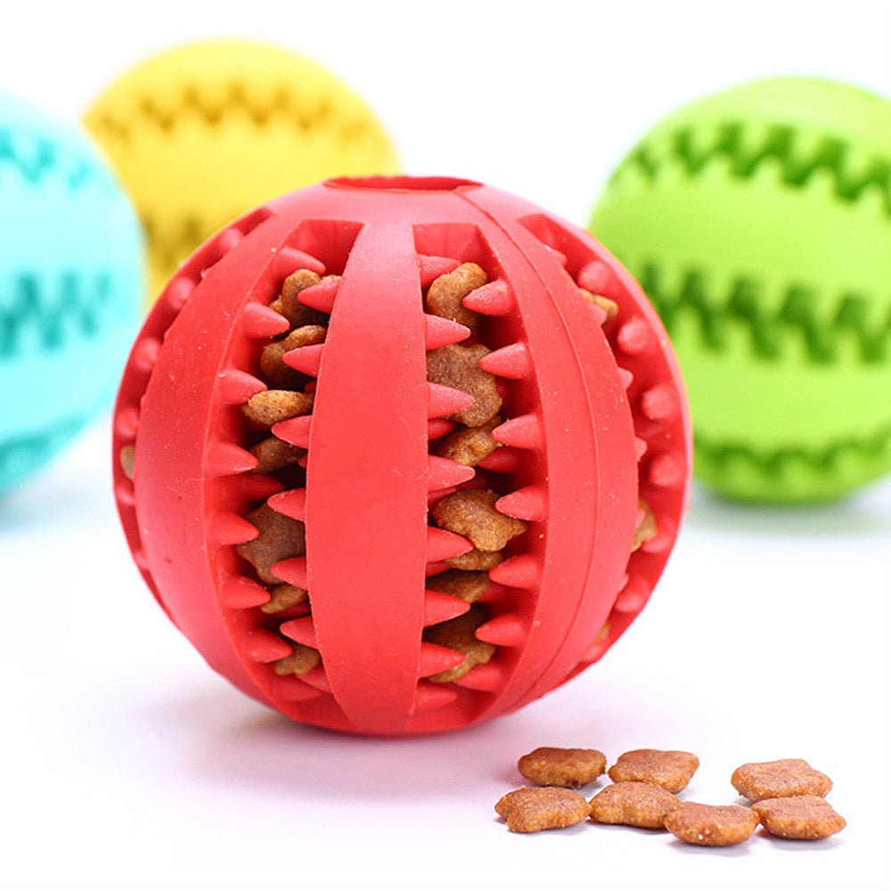 Pet Dog Toy Interactive Rubber Balls Chewing Tooth Cleaning Indestructible Dog Food Ball