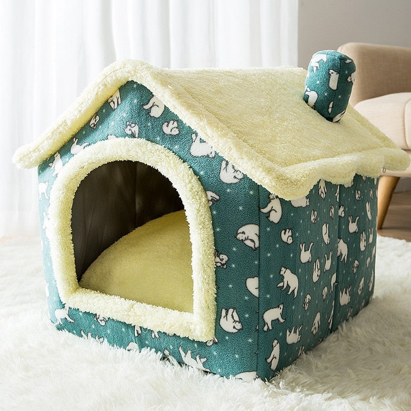 Dog Cat Winter House Removable Cushion