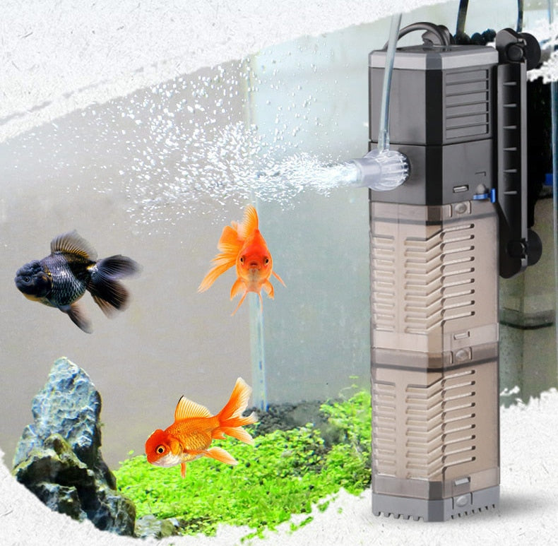 Aquarium Filter Pump Super 4 In 1 Fish Tank Submersible Air Oxygen Internal Pump CHJ502/CHJ602/CHJ902/CHJ1502 Water Pump