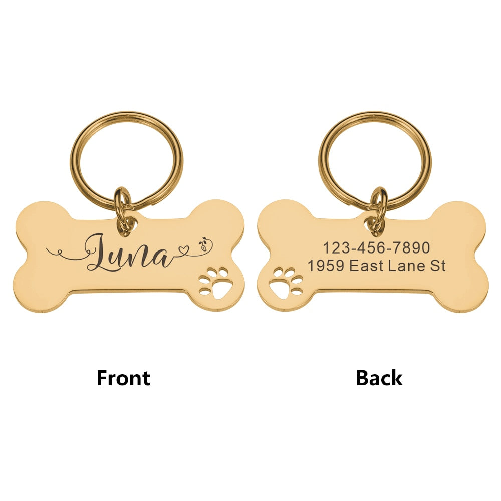 Personalized Pet  Dog Tags Shiny Steel Free Engraving Nameplate Pet Accessoires