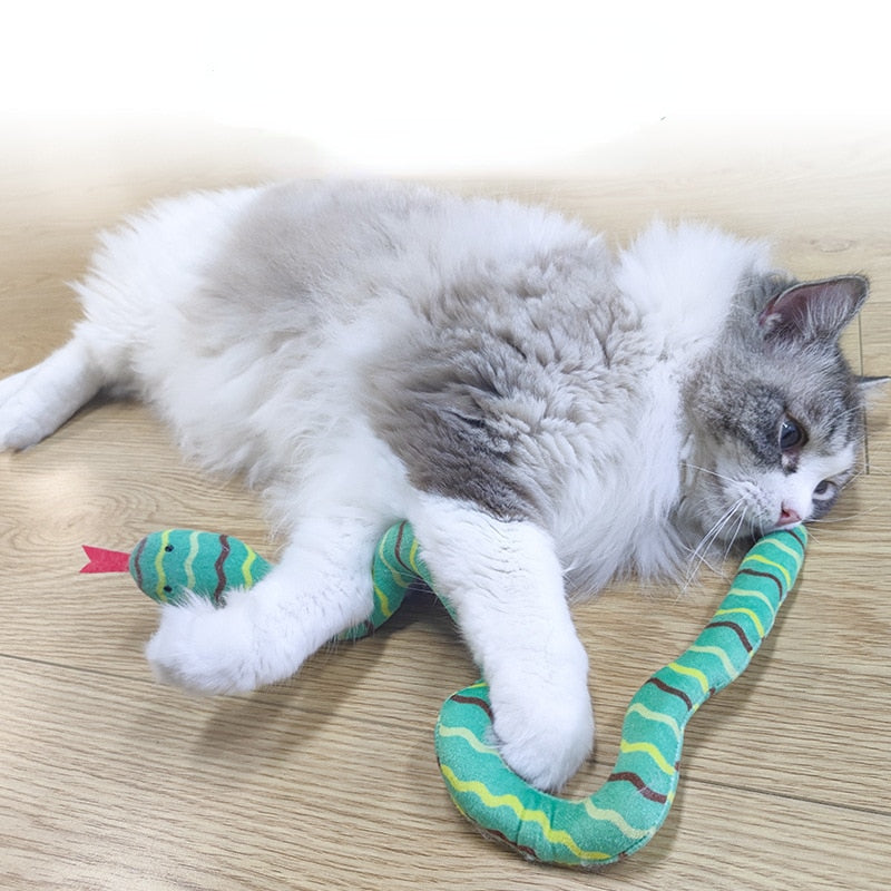 Catnip Toy Interactive Toy Plush Cat Toy Gluttonous Snake Bite-Resistant Molar Interactive Toy