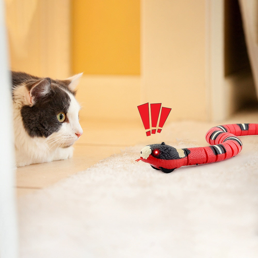 Electric Snake Creative Smart Sensing Cat Toys Interactive Toys USB Charging Teasering Toys for Cats Dogs Pet Cat Accessories