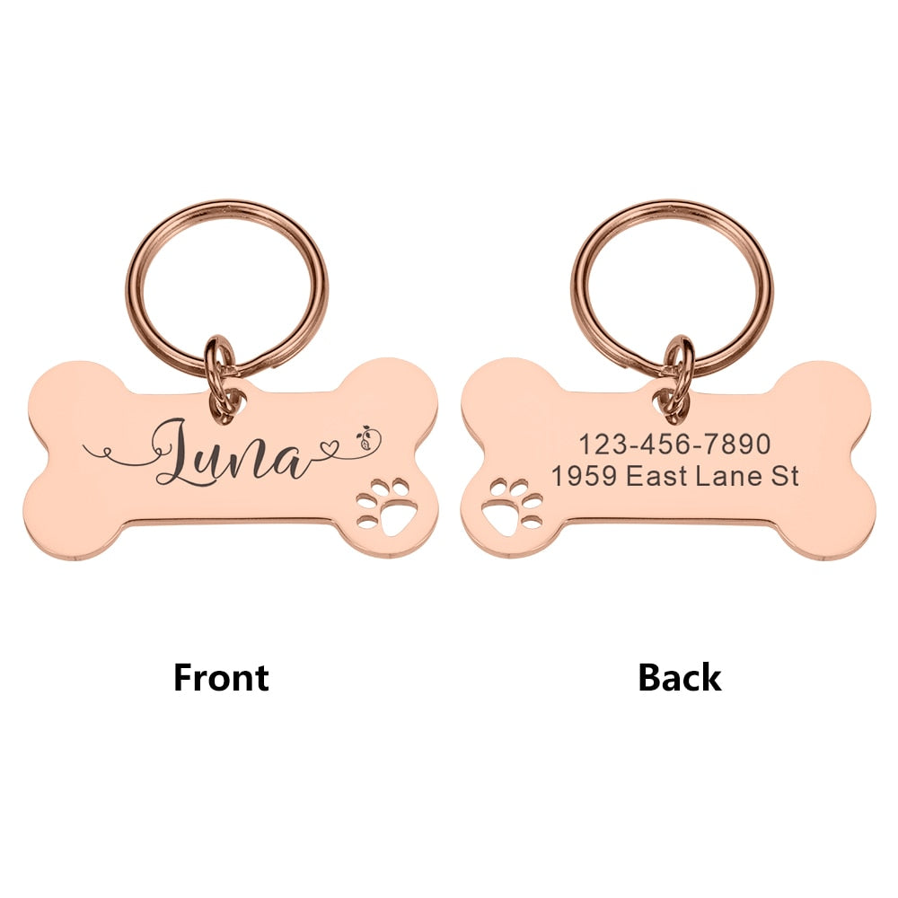 Personalized Pet  Dog Tags Shiny Steel Free Engraving Nameplate Pet Accessoires