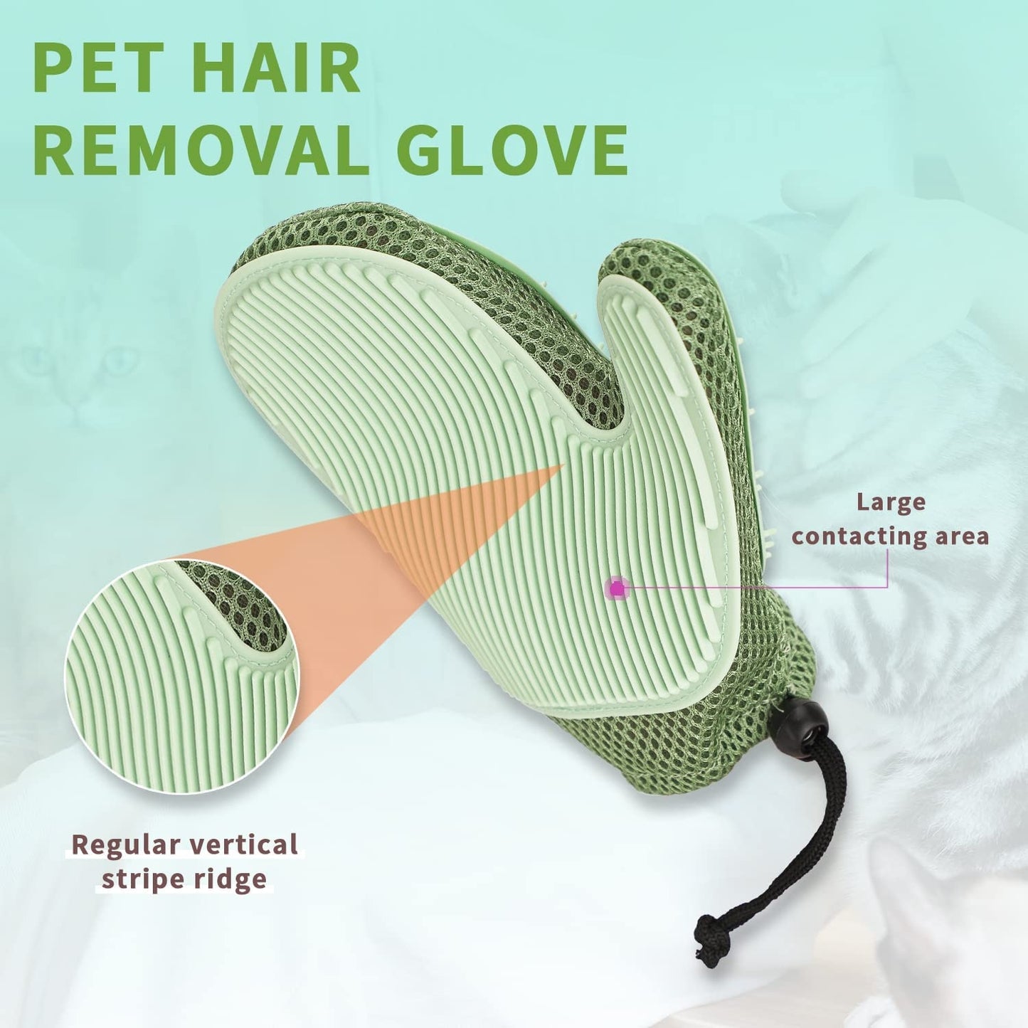 Upgrade 2 in 1 Cat Hair Remover Glove and Lint Remover for Clothing,Pet Dog Grooming Glove Brush,Efficient Pet Hair Remover Mitt