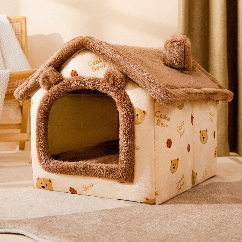 Dog Cat Winter House Removable Cushion