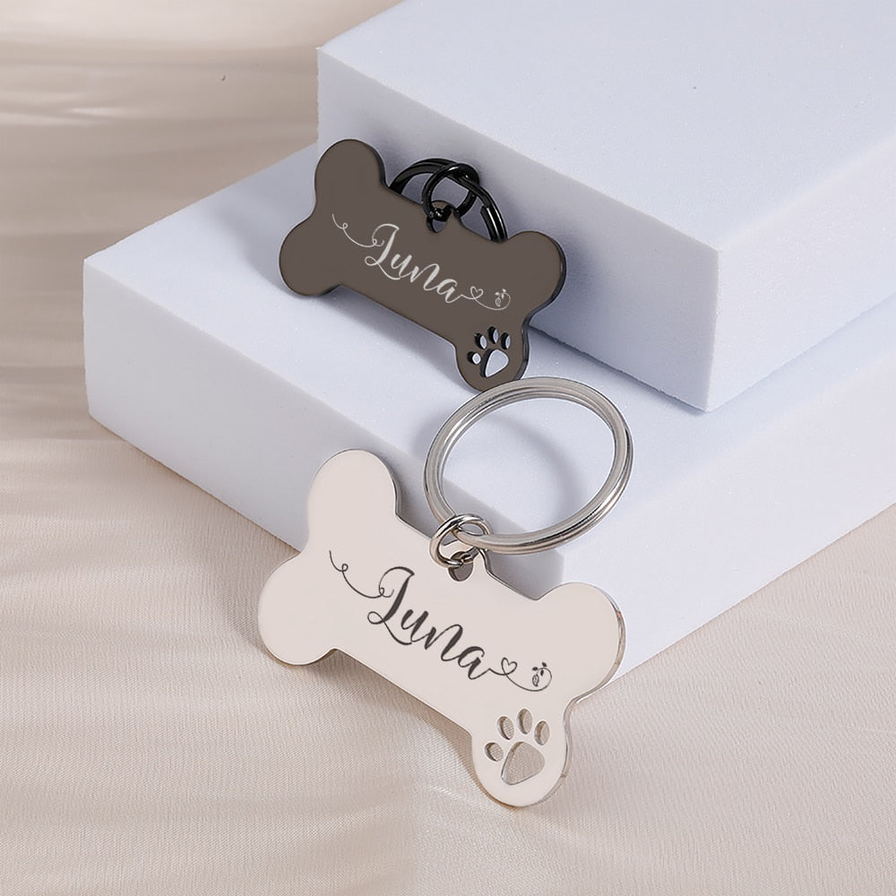 Personalized Pet  Dog Tags Shiny Steel Free Engraving Nameplate Pet Accessoires