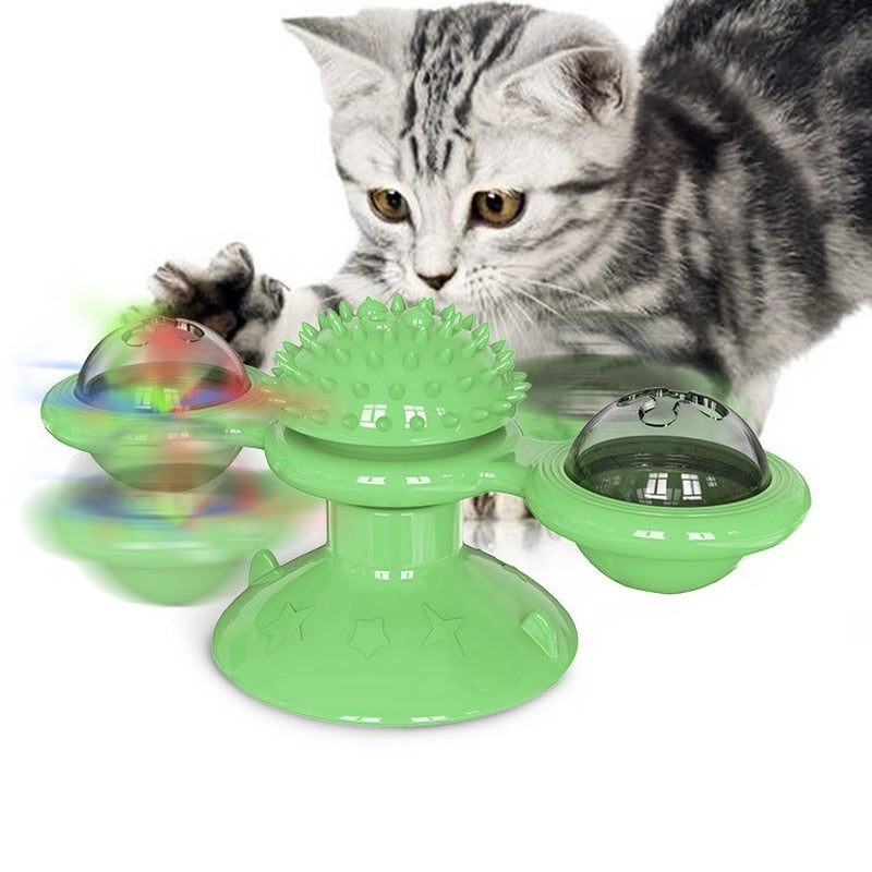 Windmill Cat Toy Interactive Pet Toys for Cats Puzzle Cat Game Toy With Whirligig Turntable for Kitten