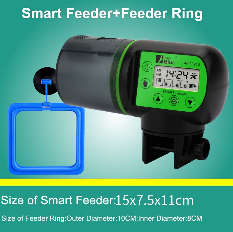 Adjustable Smart Automatic Fish Feeder Fish Tank Auto Feeding Dispenser with LCD Indicates Timer Aquarium Accessories Feeder