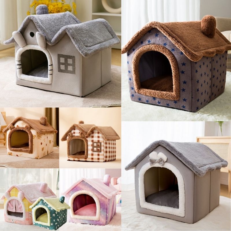 Dog Cat Winter House Removable Cushion