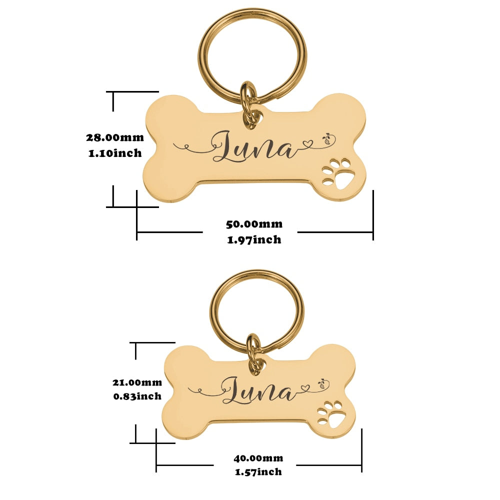 Personalized Pet  Dog Tags Shiny Steel Free Engraving Nameplate Pet Accessoires