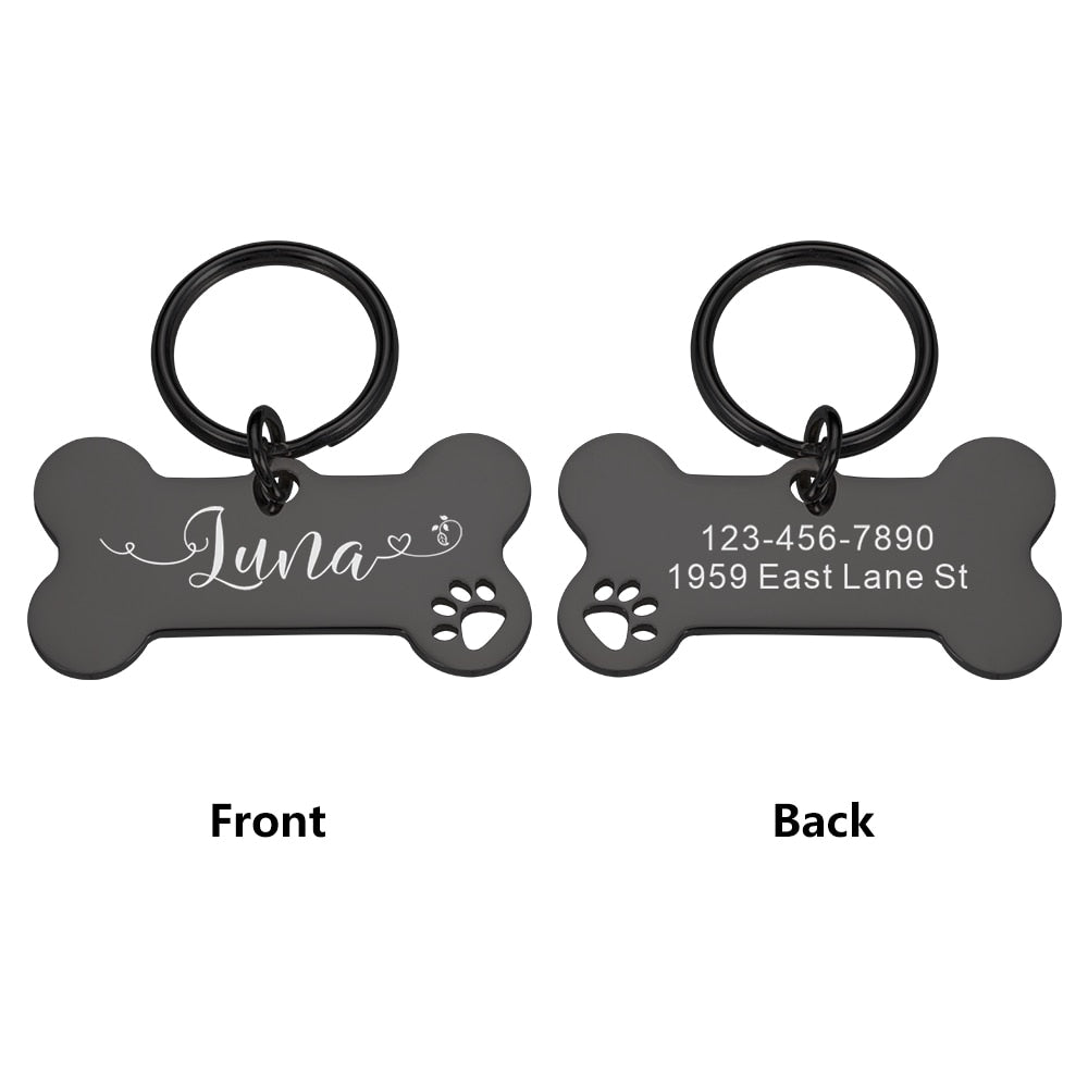 Personalized Pet  Dog Tags Shiny Steel Free Engraving Nameplate Pet Accessoires