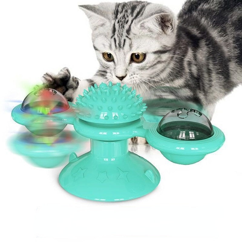 Windmill Cat Toy Interactive Pet Toys for Cats Puzzle Cat Game Toy With Whirligig Turntable for Kitten