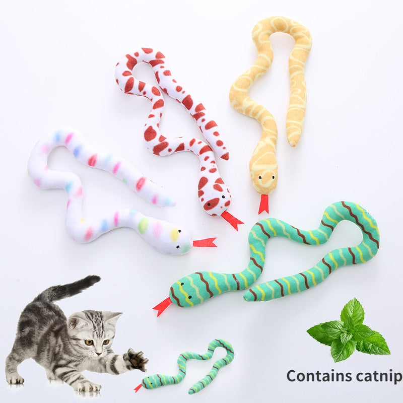 Catnip Toy Interactive Toy Plush Cat Toy Gluttonous Snake Bite-Resistant Molar Interactive Toy