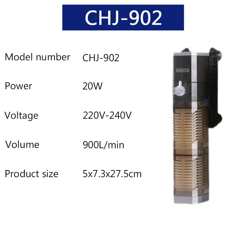 Aquarium Filter Pump Super 4 In 1 Fish Tank Submersible Air Oxygen Internal Pump CHJ502/CHJ602/CHJ902/CHJ1502 Water Pump