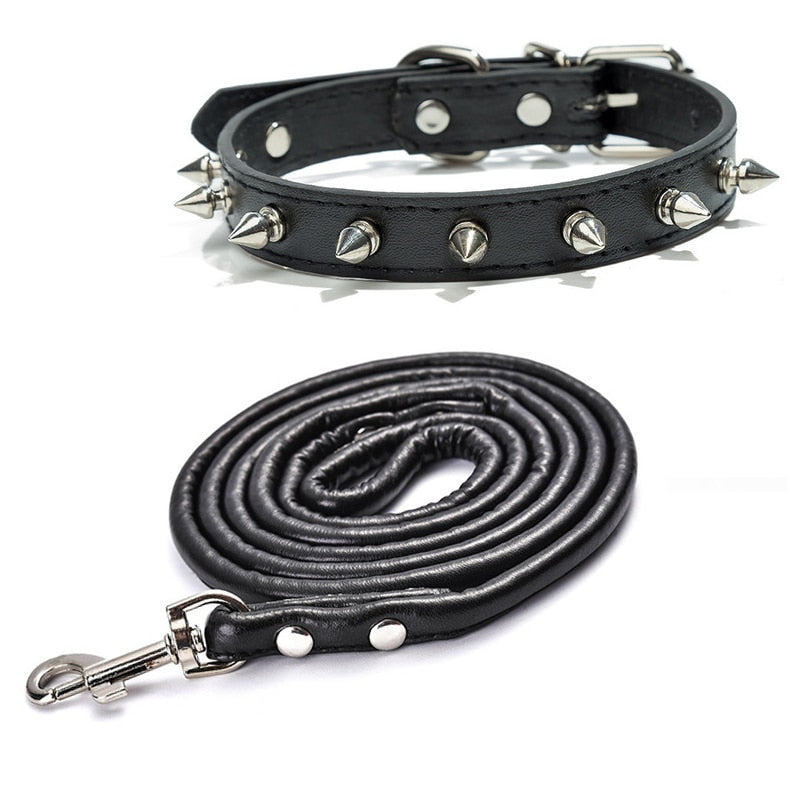 Harp Spiked Studded Leather Dog Collars Pu For Small Large Dogs Pet Collar