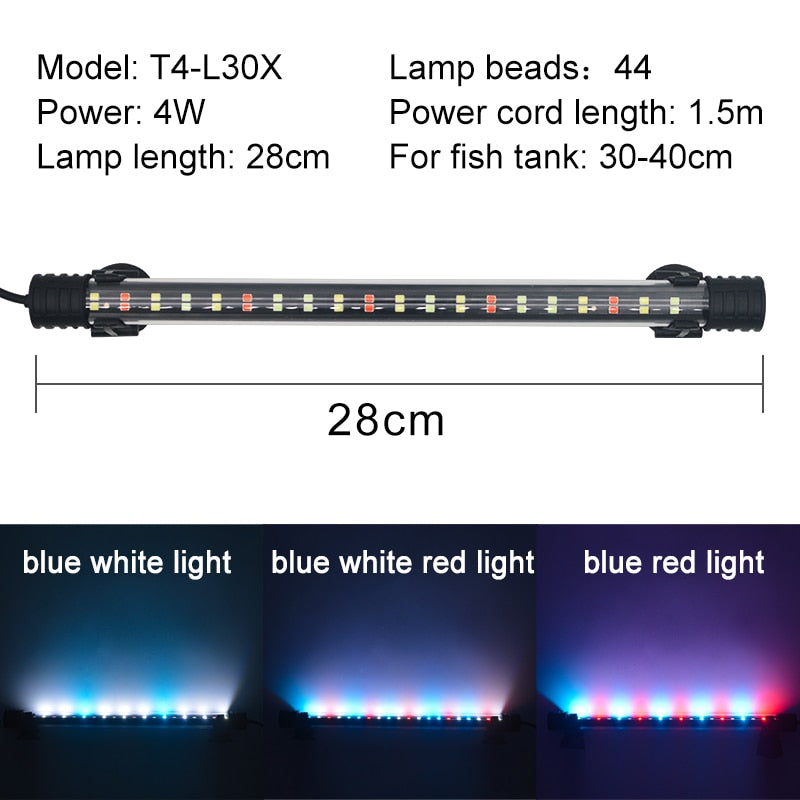 Aquarium Light LED Waterproof Fish Tank Light Underwater Fish Lamp Aquariums Decor Lighting Plant Grow Lamp 18-58CM 220-240V