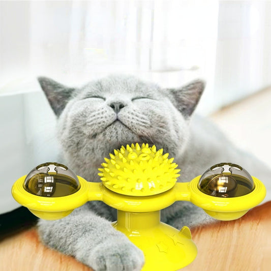 Windmill Cat Toy Interactive Pet Toys for Cats Puzzle Cat Game Toy With Whirligig Turntable for Kitten