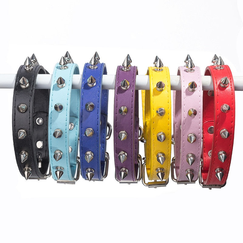 Harp Spiked Studded Leather Dog Collars Pu For Small Large Dogs Pet Collar