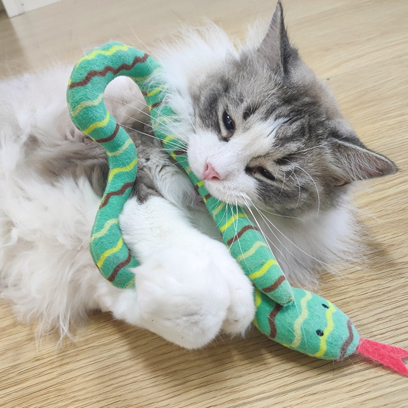 Catnip Toy Interactive Toy Plush Cat Toy Gluttonous Snake Bite-Resistant Molar Interactive Toy