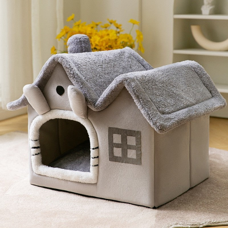 Dog Cat Winter House Removable Cushion