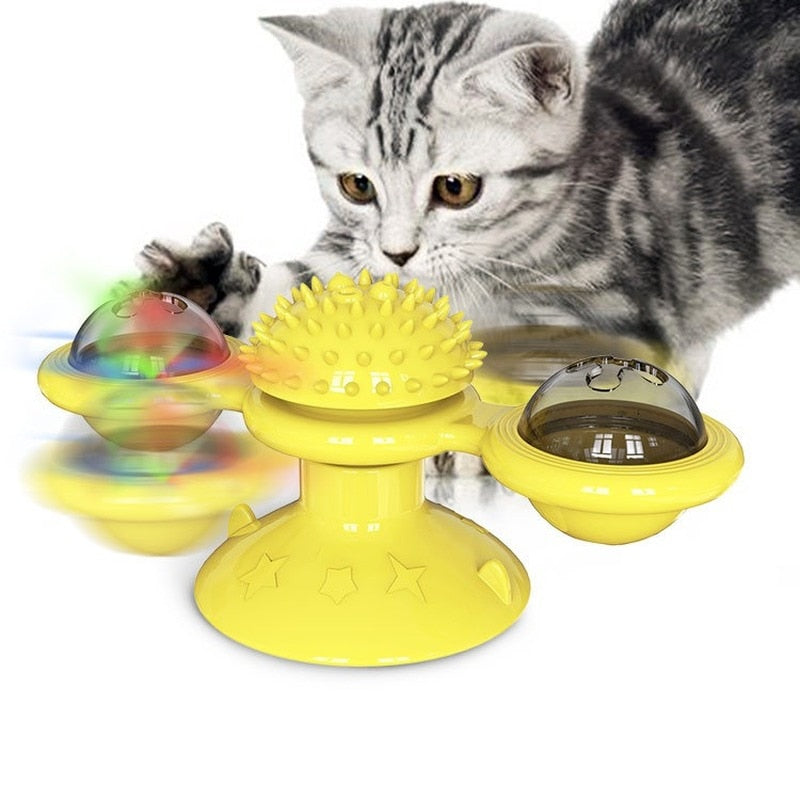 Windmill Cat Toy Interactive Pet Toys for Cats Puzzle Cat Game Toy With Whirligig Turntable for Kitten