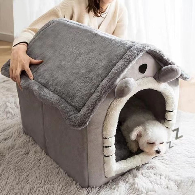 Dog Cat Winter House Removable Cushion