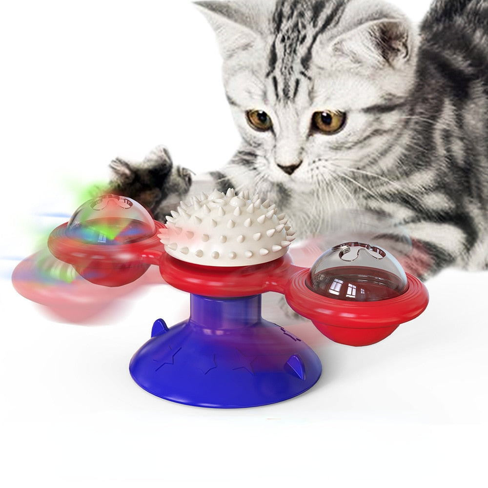 Windmill Cat Toy Interactive Pet Toys for Cats Puzzle Cat Game Toy With Whirligig Turntable for Kitten