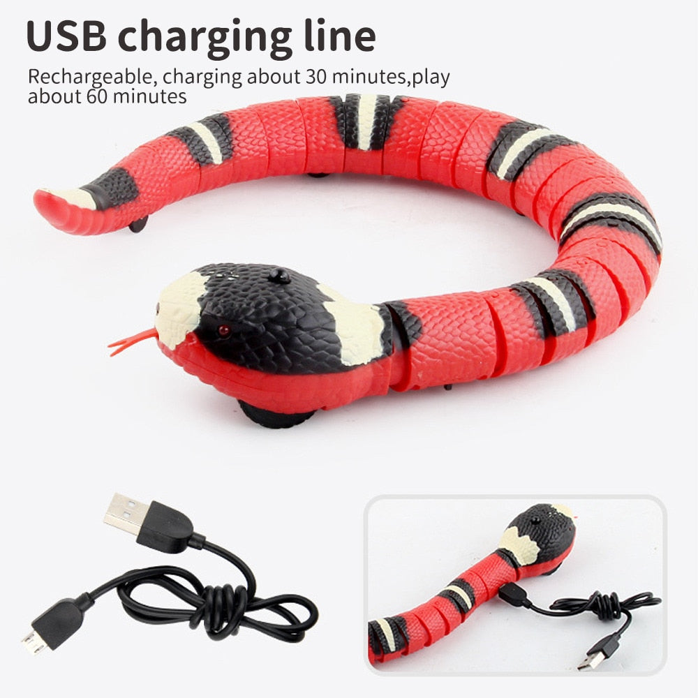 Electric Snake Creative Smart Sensing Cat Toys Interactive Toys USB Charging Teasering Toys for Cats Dogs Pet Cat Accessories