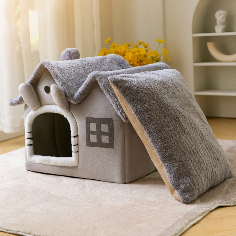 Breathable Warm Plush Pet Bed House Detachable Washable